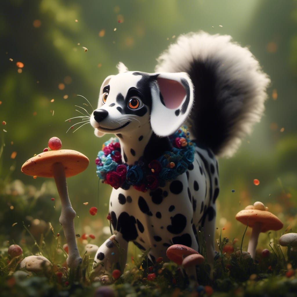 Vibrant Watercolor Dalmatian Portrait