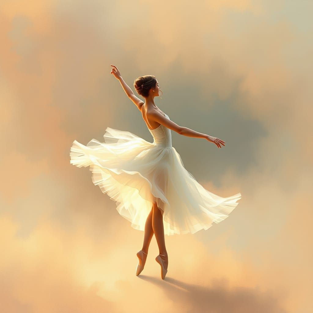 Ballerina in Impressionist Light, Monet Style