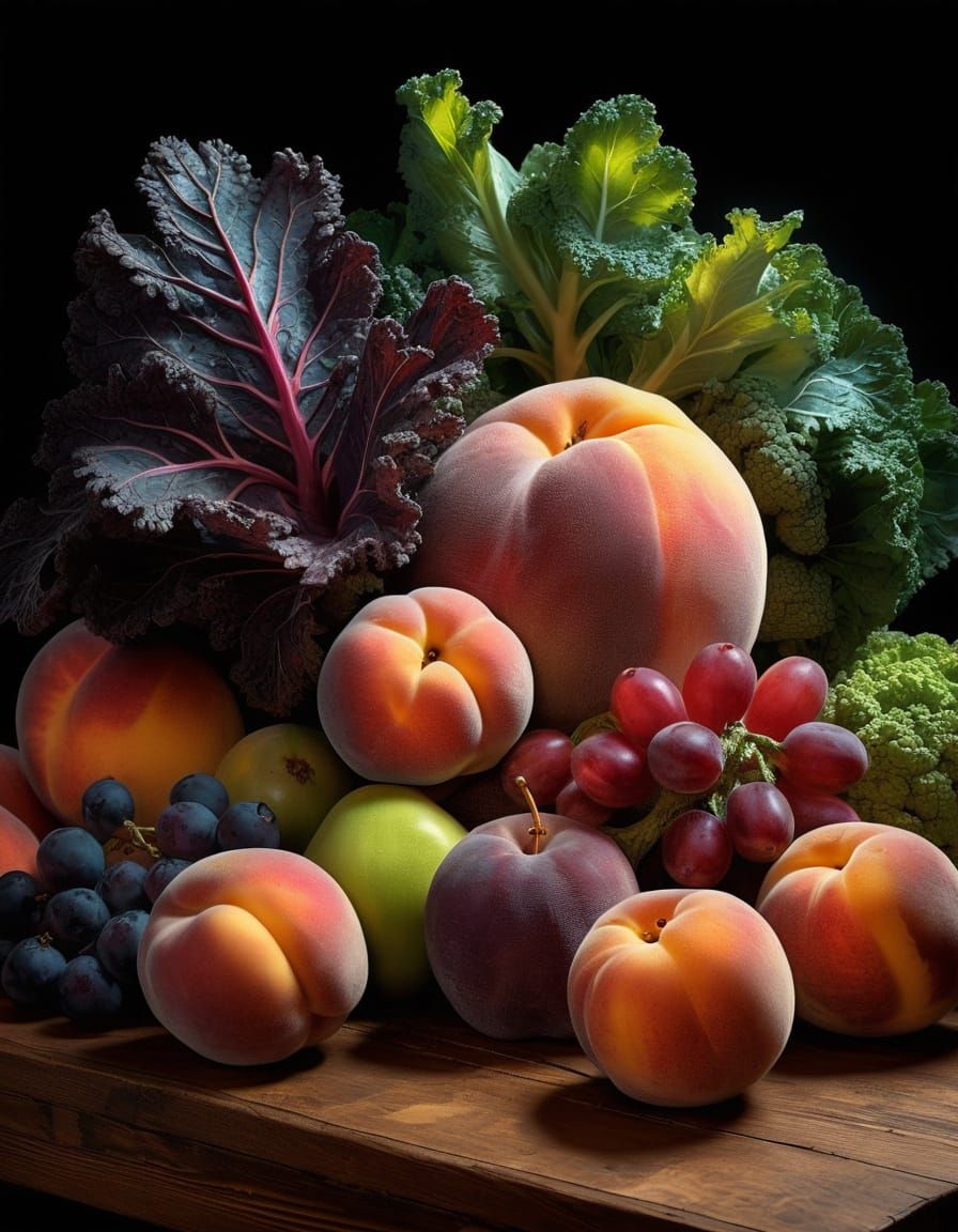 Vibrant Fruits in Photorealistic Still Life