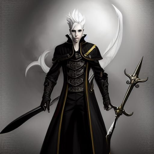 Fantasy Necromancer with Sword, Splash Art