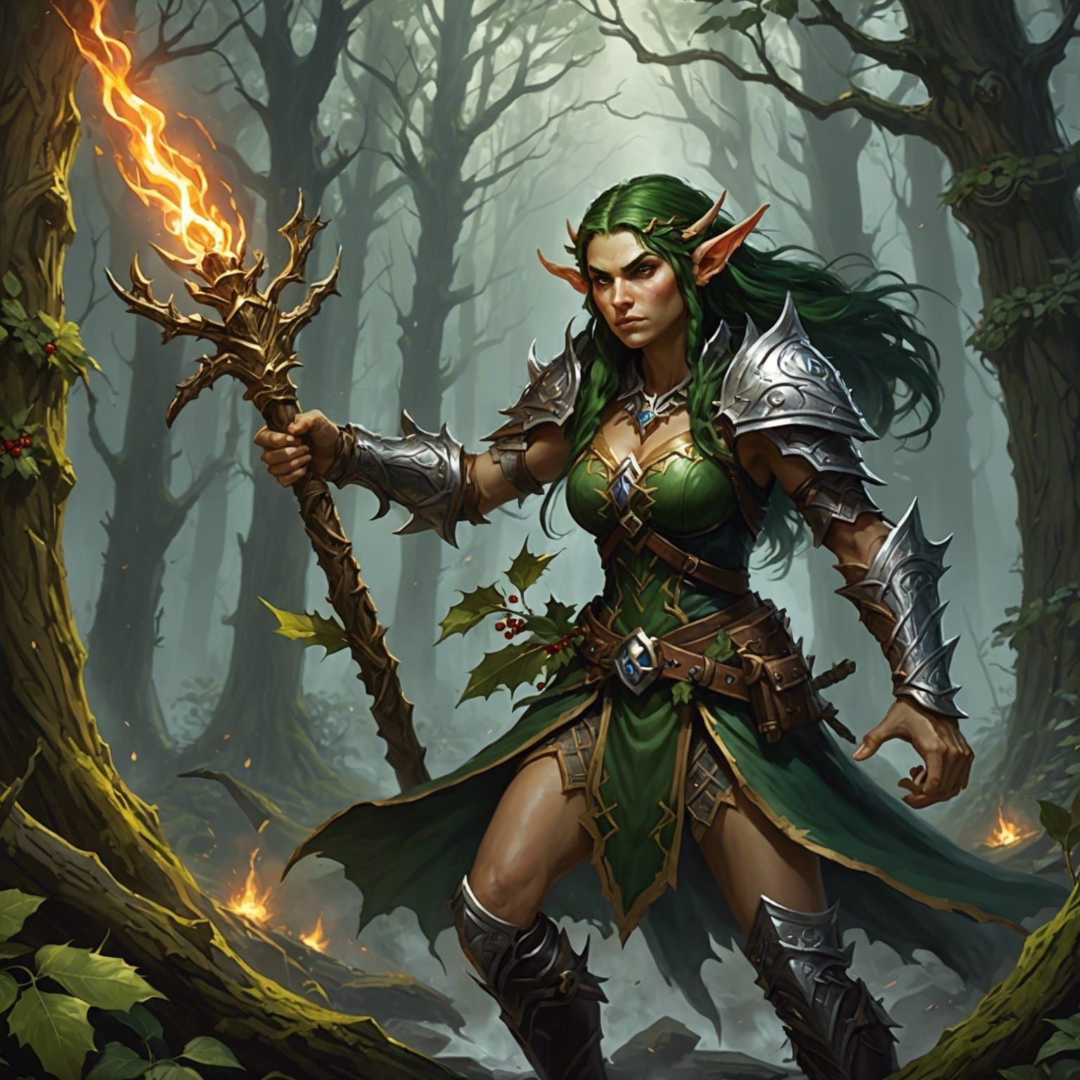 Elf Summons Storm to Defend Forest