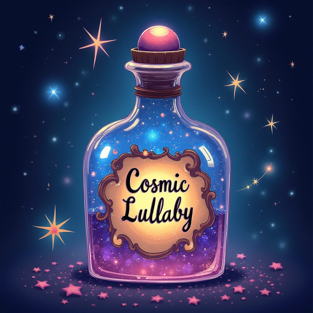 Cosmic Lullaby: Stardust Potion in a Bold Style