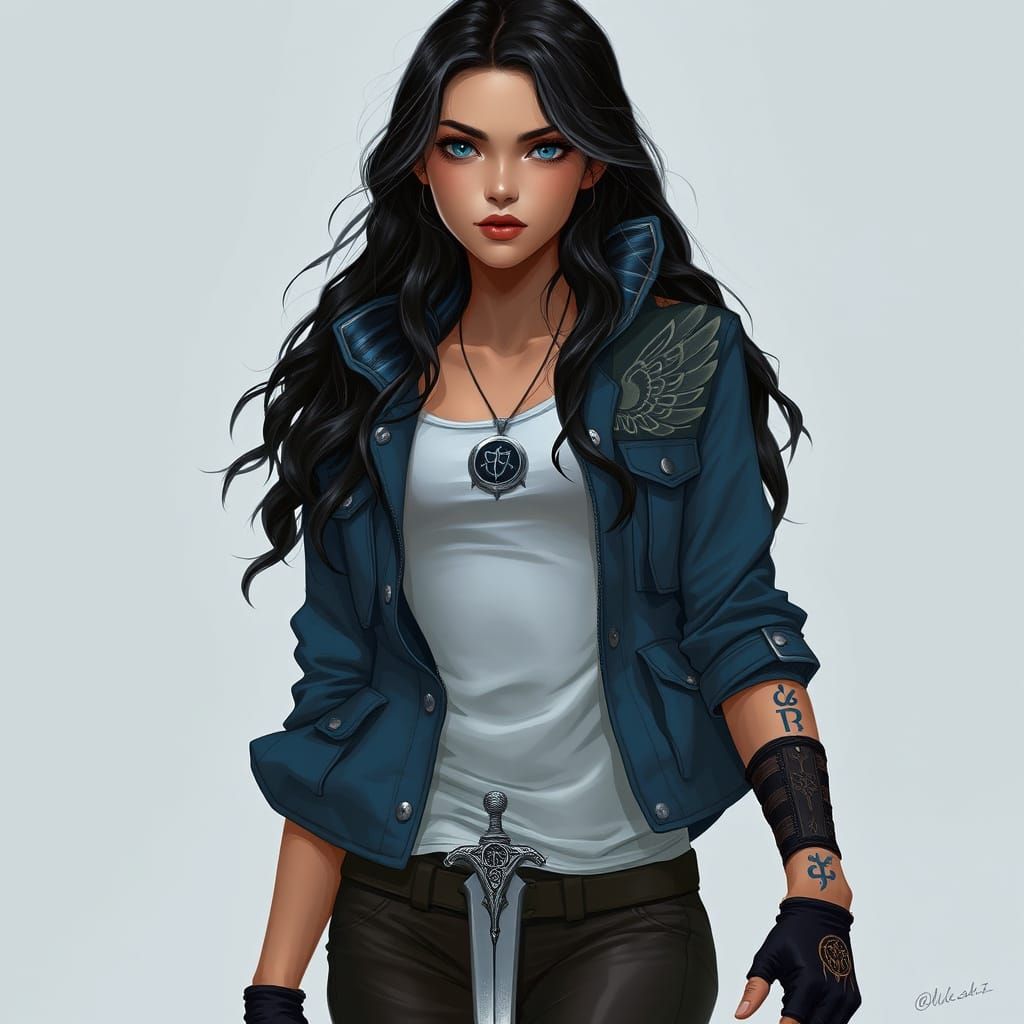 Stunning Teenage Valkyrie with Ethereal Aura and Norse-Inspi...