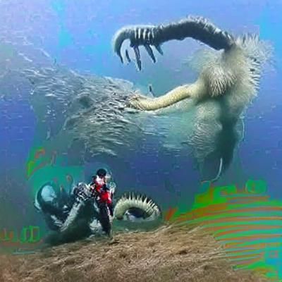 Giant Sea Monster Devours Diver
