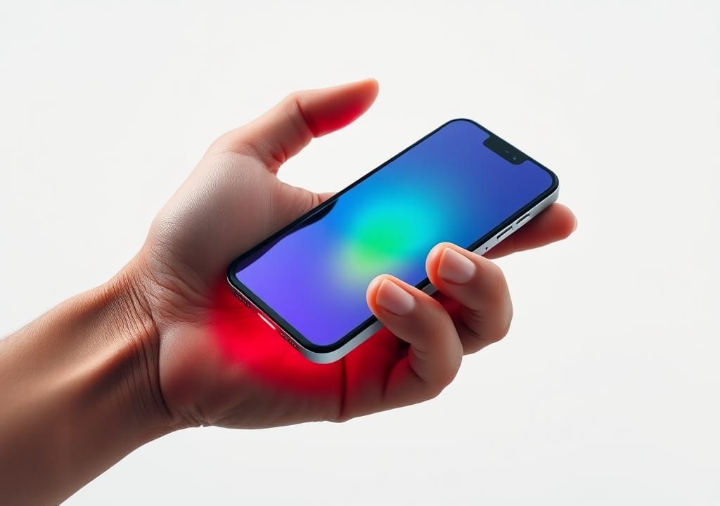 Hand Holding Phone in Hyper-Realistic 8K Rendering