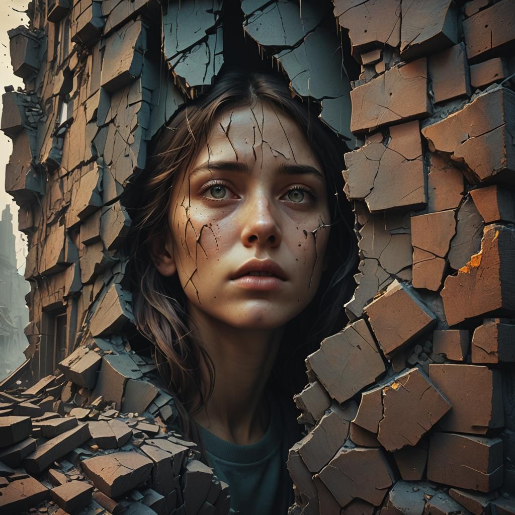 Eerie Girl in Whispering Shadows: Dark Fantasy Art