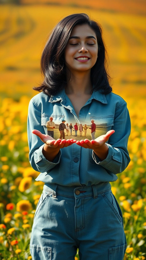 Woman Envisions Future Utopia in Hyperrealistic Concept Art