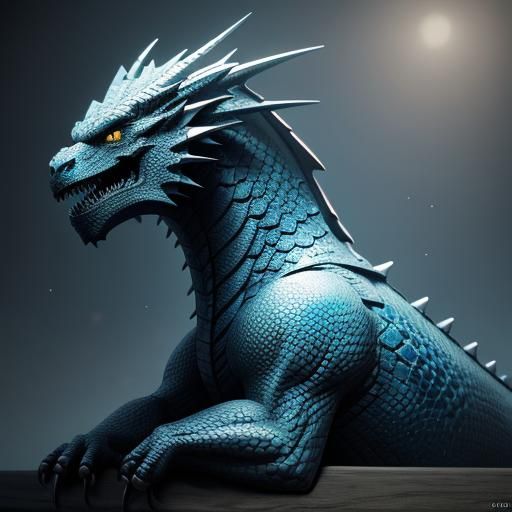 Detailed 3D Anime Dragon Concept Art