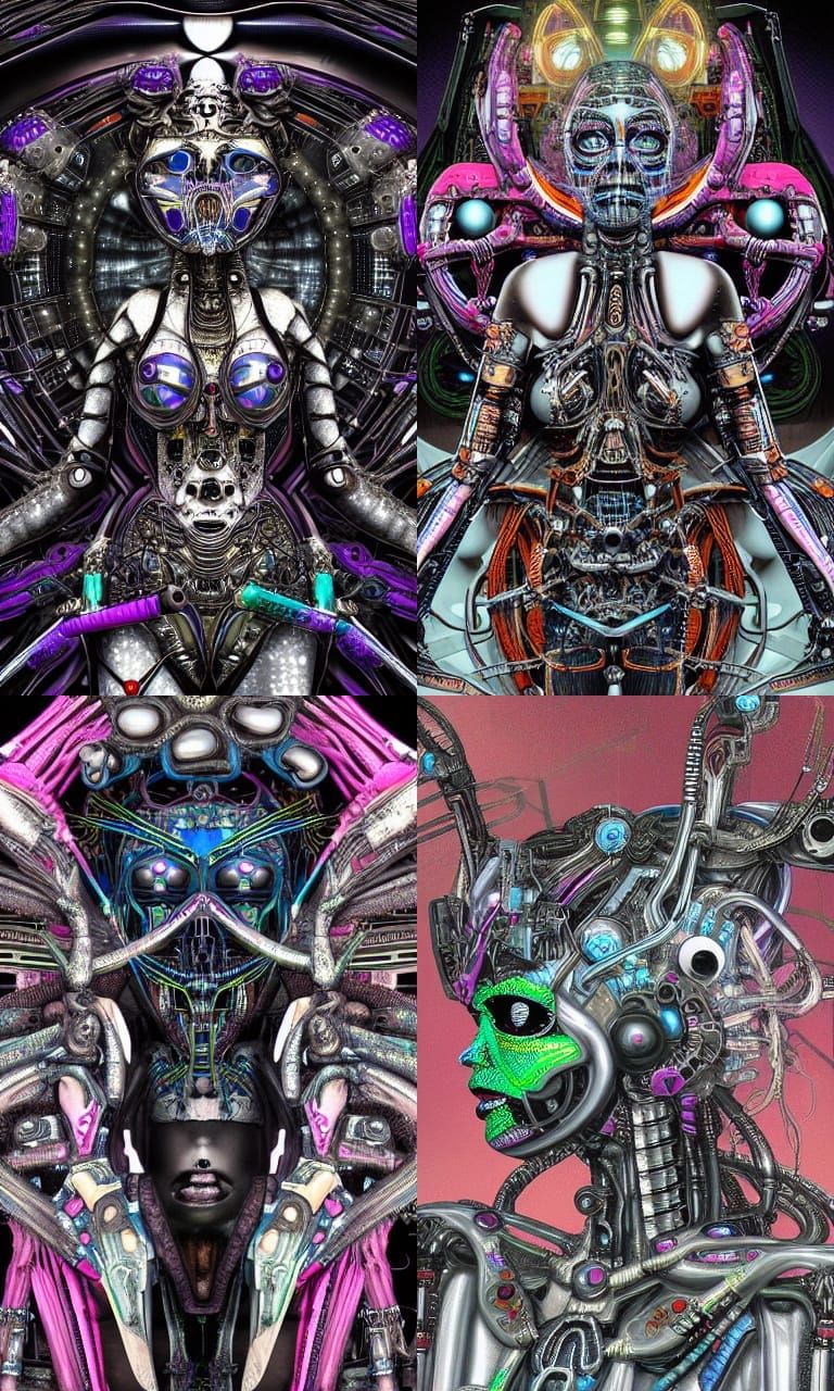 Cybernetic Princess in Triadic Metal Photoillustration