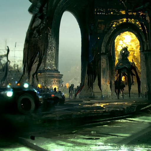 Arc de Triomphe at Night: Sinister Concept Art