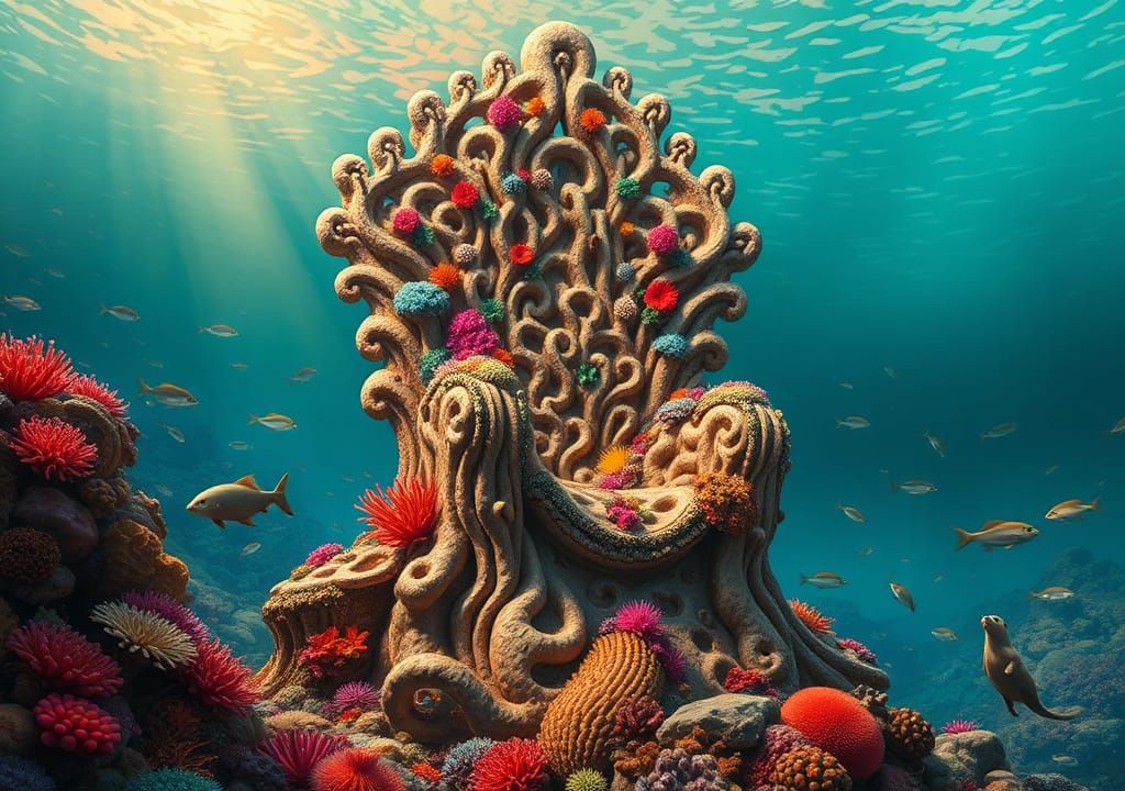 Majestic coral reef throne