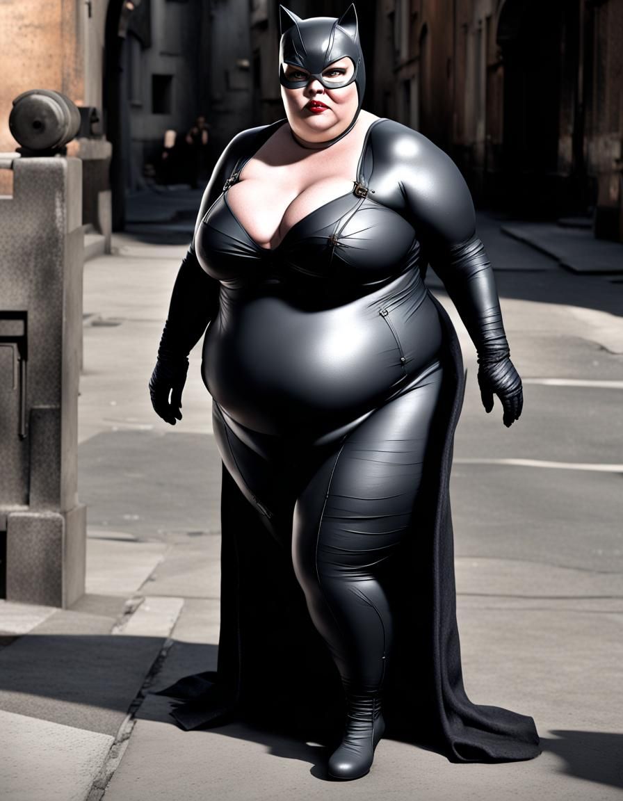 Obese Catwoman Character Rendered in CGI