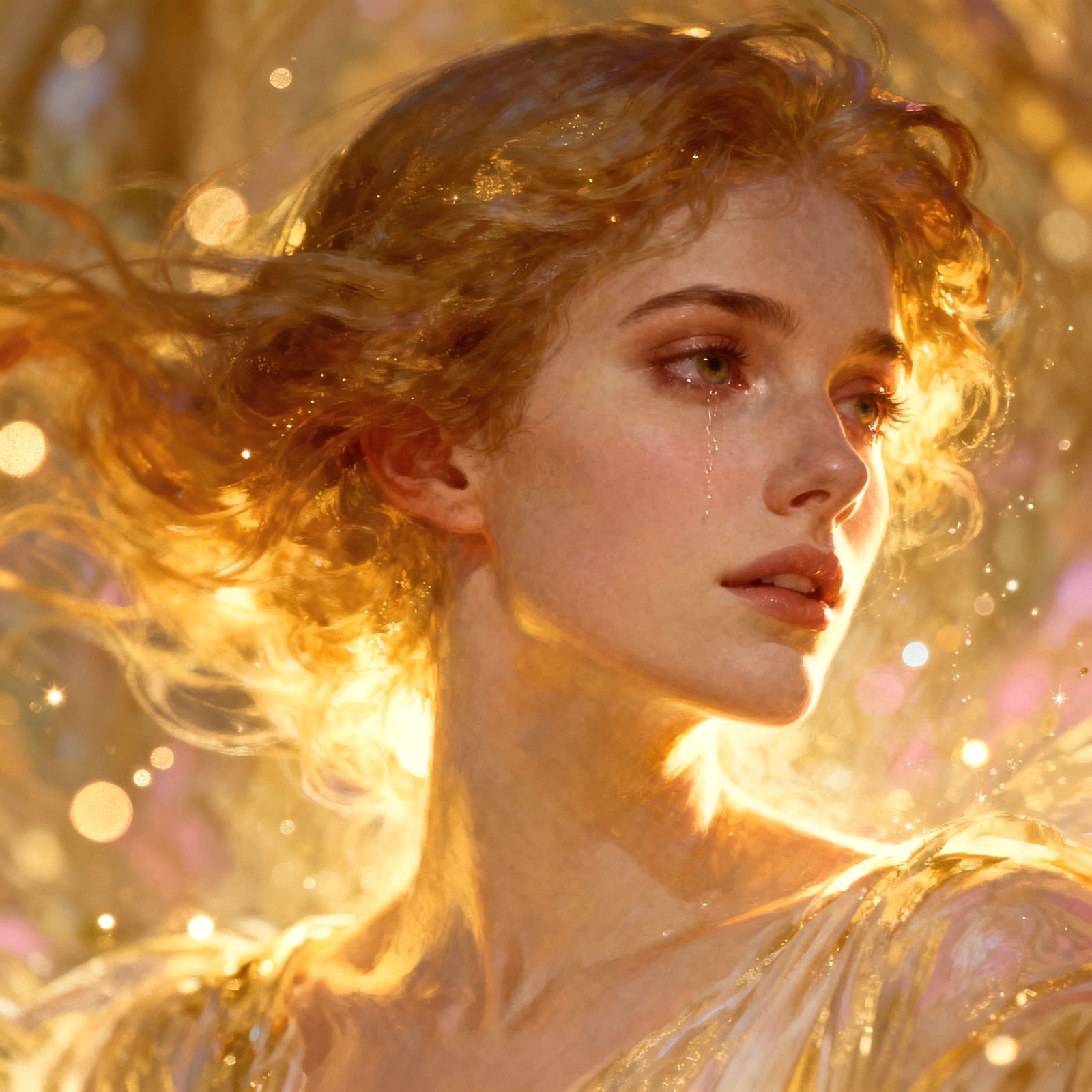 Ethereal Muse in Golden Light