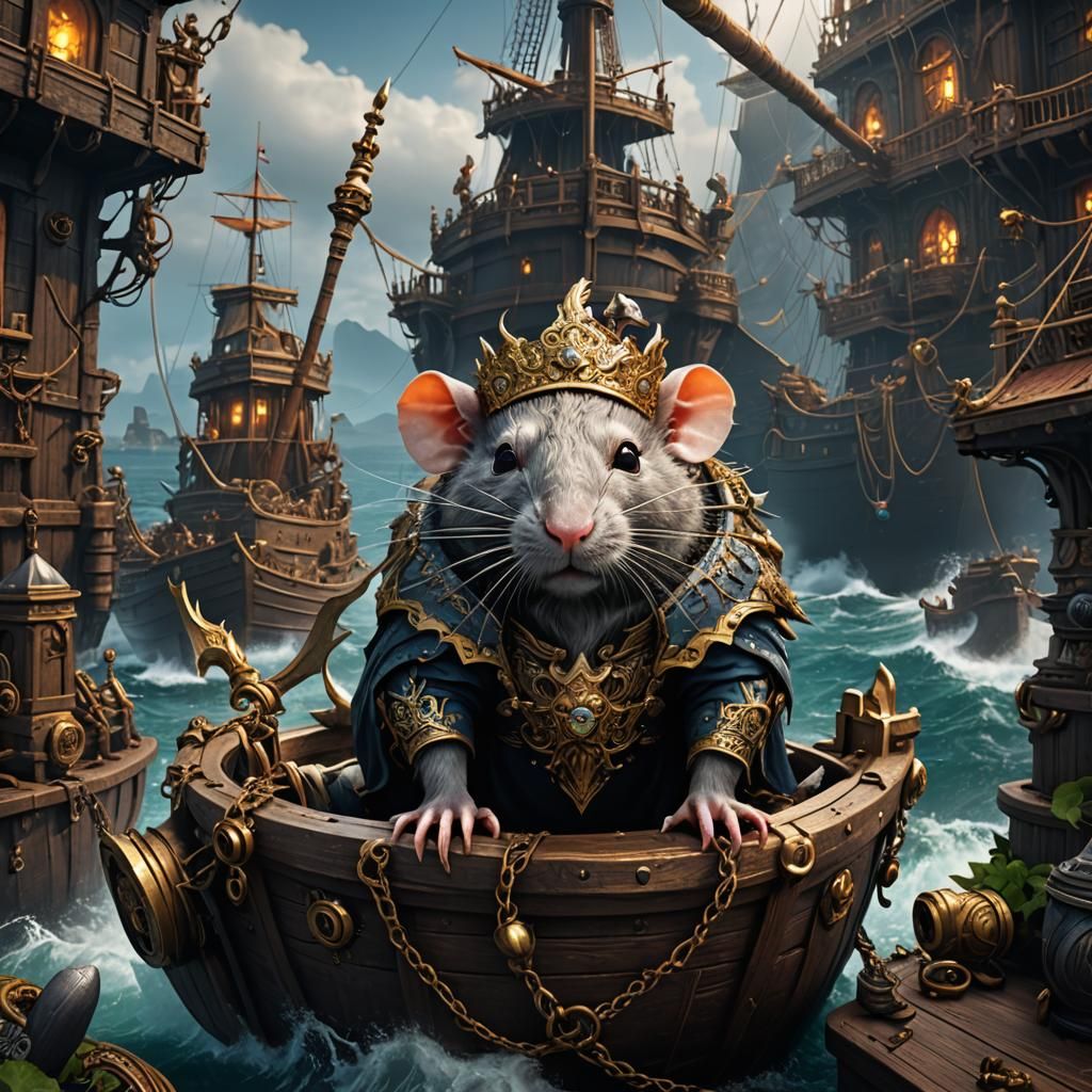 English Rat God of the High Seas in Matte Painting