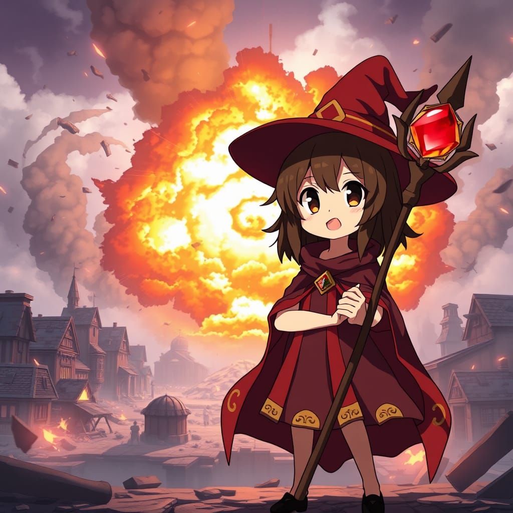Anime Witch Unleashes Explosive Magic