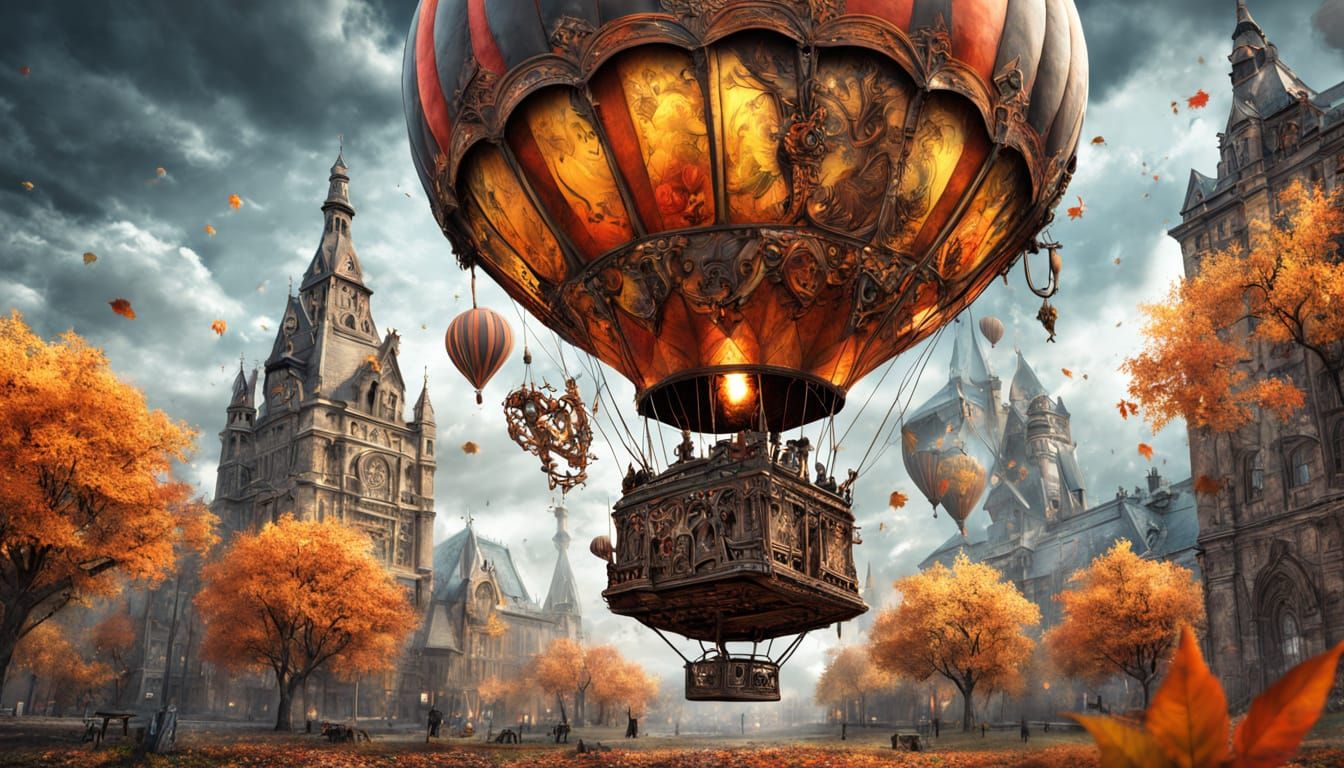 Steampunk Giraffe Balloon on Autumn Date Night