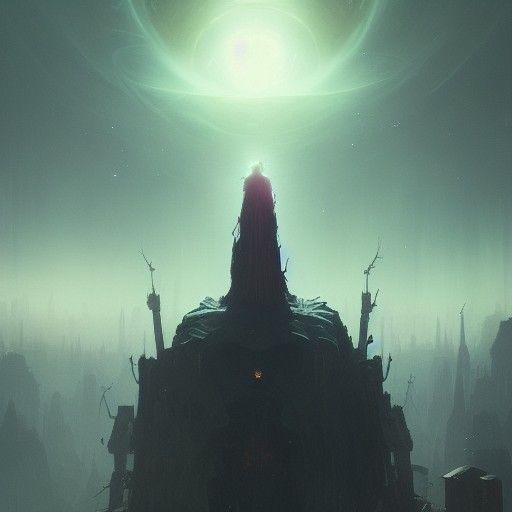 Cosmic Entity Watching Over Everything: Dark Fantasy Art