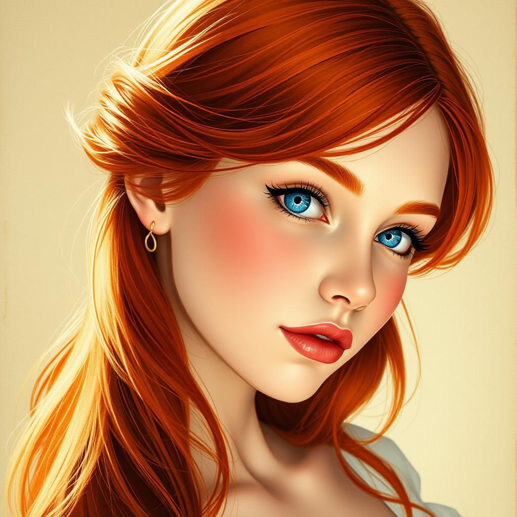 Ethereal Beauty: Portrait in Watercolor Style