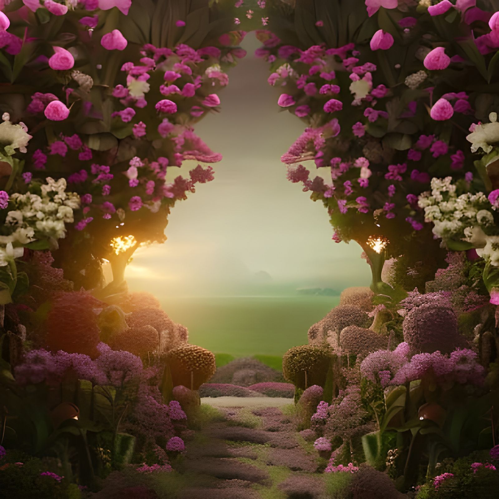 Secret Flower Garden: Epic Digital Matte Painting