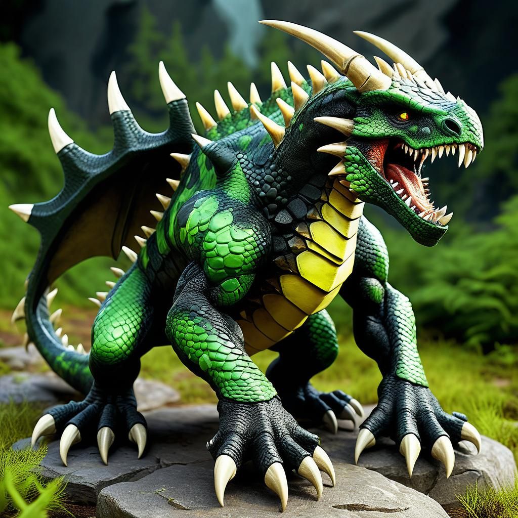 Fearsome Razorclaw Dragon in Detailed Matte Painting