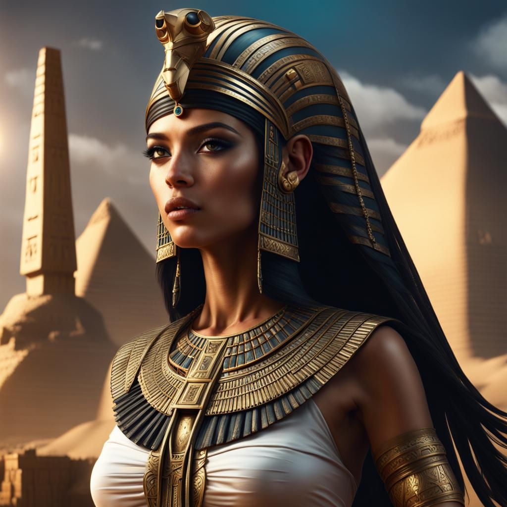 Stunning Egyptian Princess Digital Matte Painting