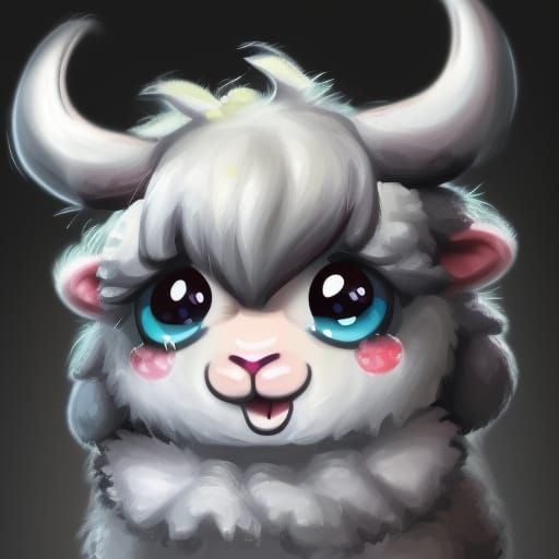 Adorable Chibi Lamb in Detailed 3D Rendering