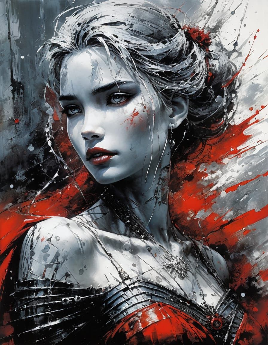 Elsa Portrait in Abstract Art Style