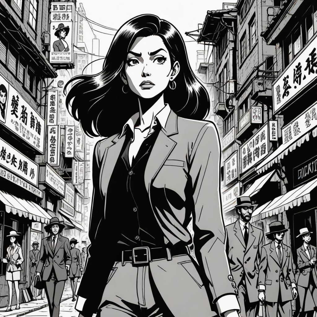 Seductive Thief in Vintage Comic Book Style