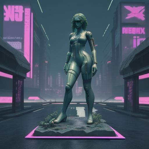 Vaporwave Glitch Art: Cyberpunk Meets Greco-Roman