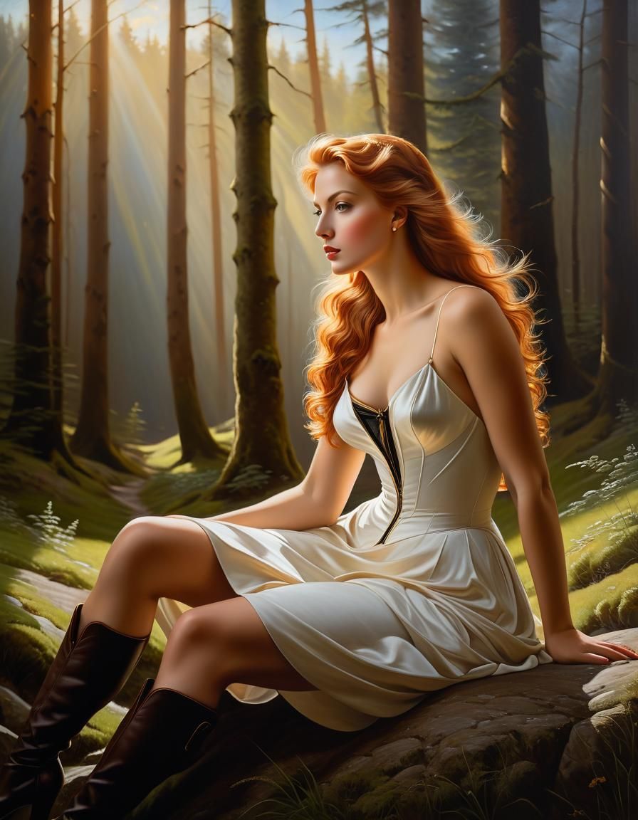 Graceful Woman: Expressive Oil Painting Portrait