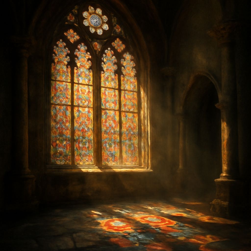 Stained Glass Window with Colored Shadow
