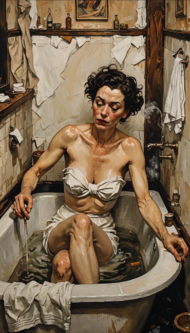 Hannah taking a bath