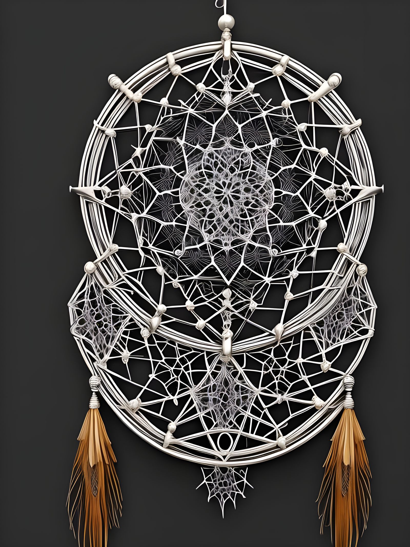 Gothic Dreamcatcher of Bones and Webs