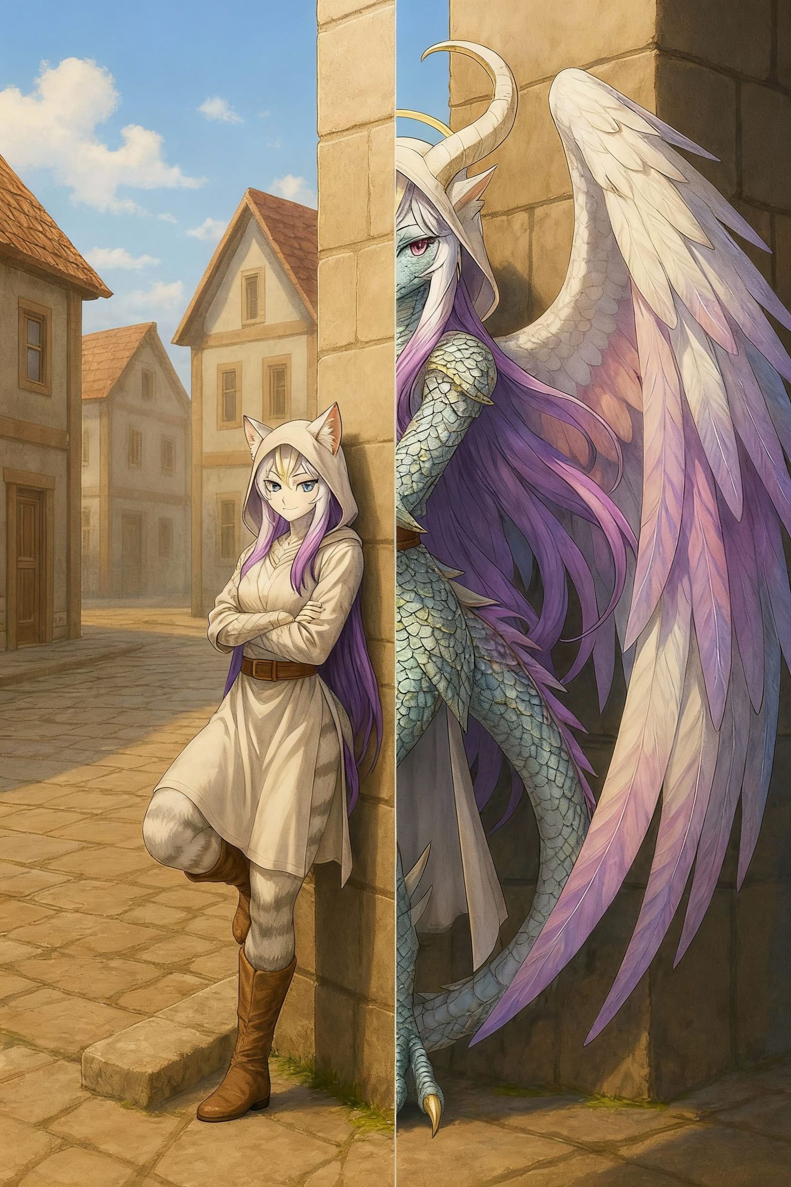 Two Forms Merged Down the Middle