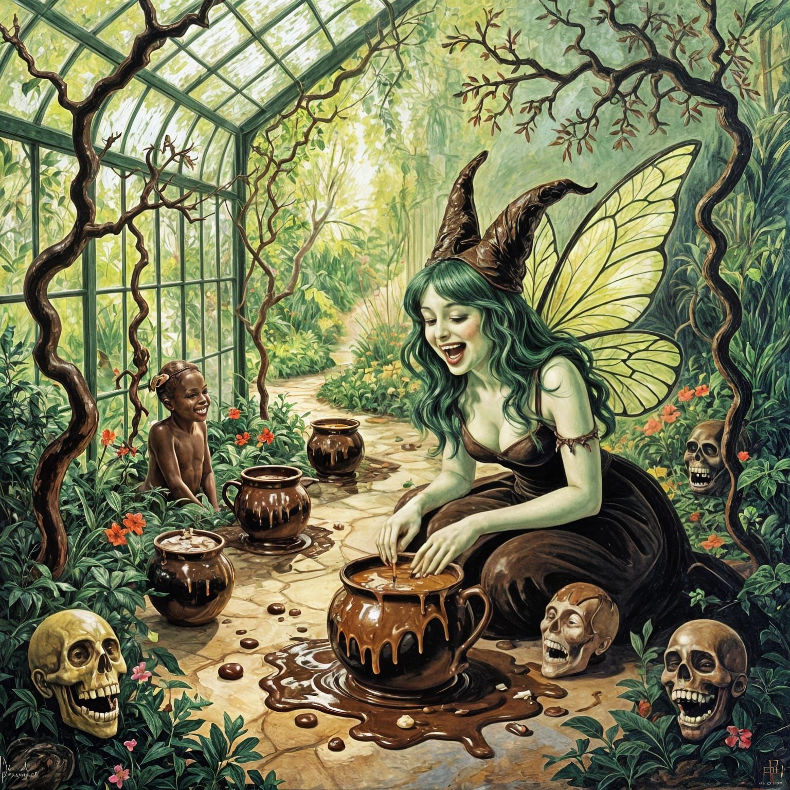 Tooth Fairy's Sinister Garden: A Fauvist Nightmare