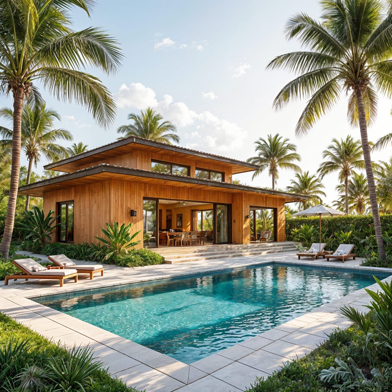 Luxury Bauhaus Bungalow by Sunny Beach with Pool