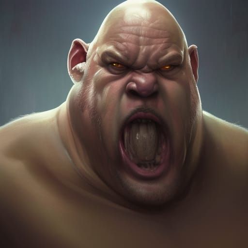 Fantasy Ogre Portrait in Hyperdetailed Concept Art