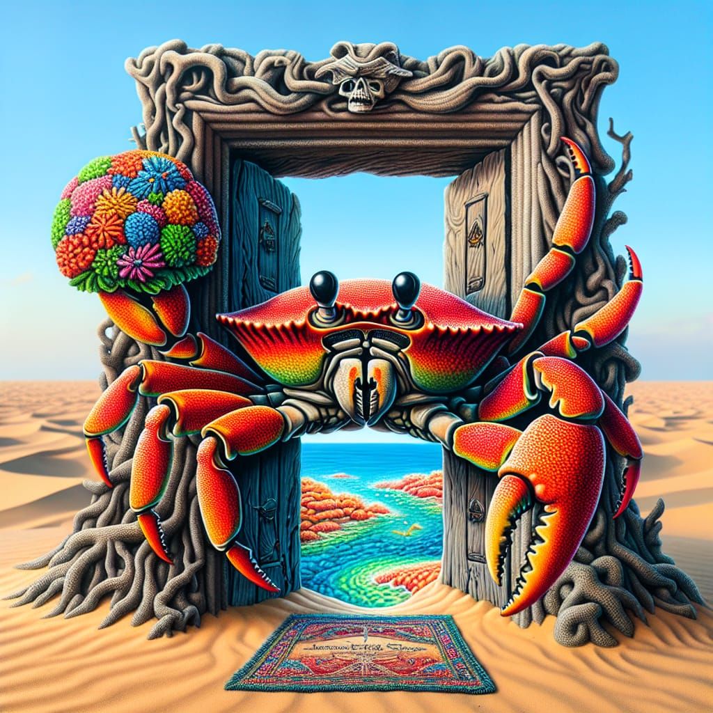 Pirate Crab Guarding a Desert Doorway