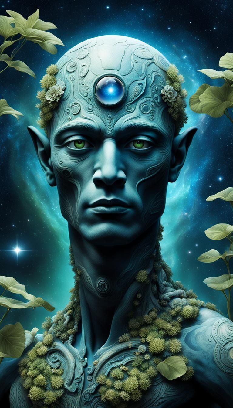 Cosmic Androgyne: A Surreal Fusion of Human and Alien