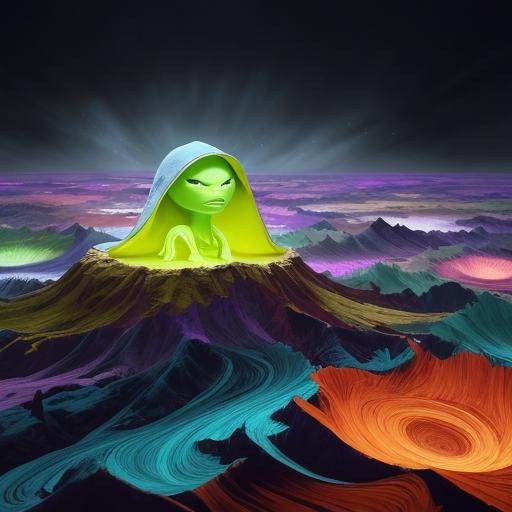 Mystical Alien Dream Walker in Surrealist Style