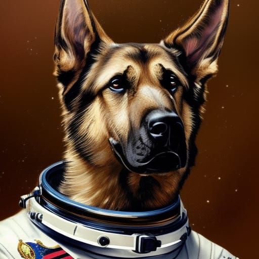German Shepherd Astronaut Portrait in Unreal Engine 5