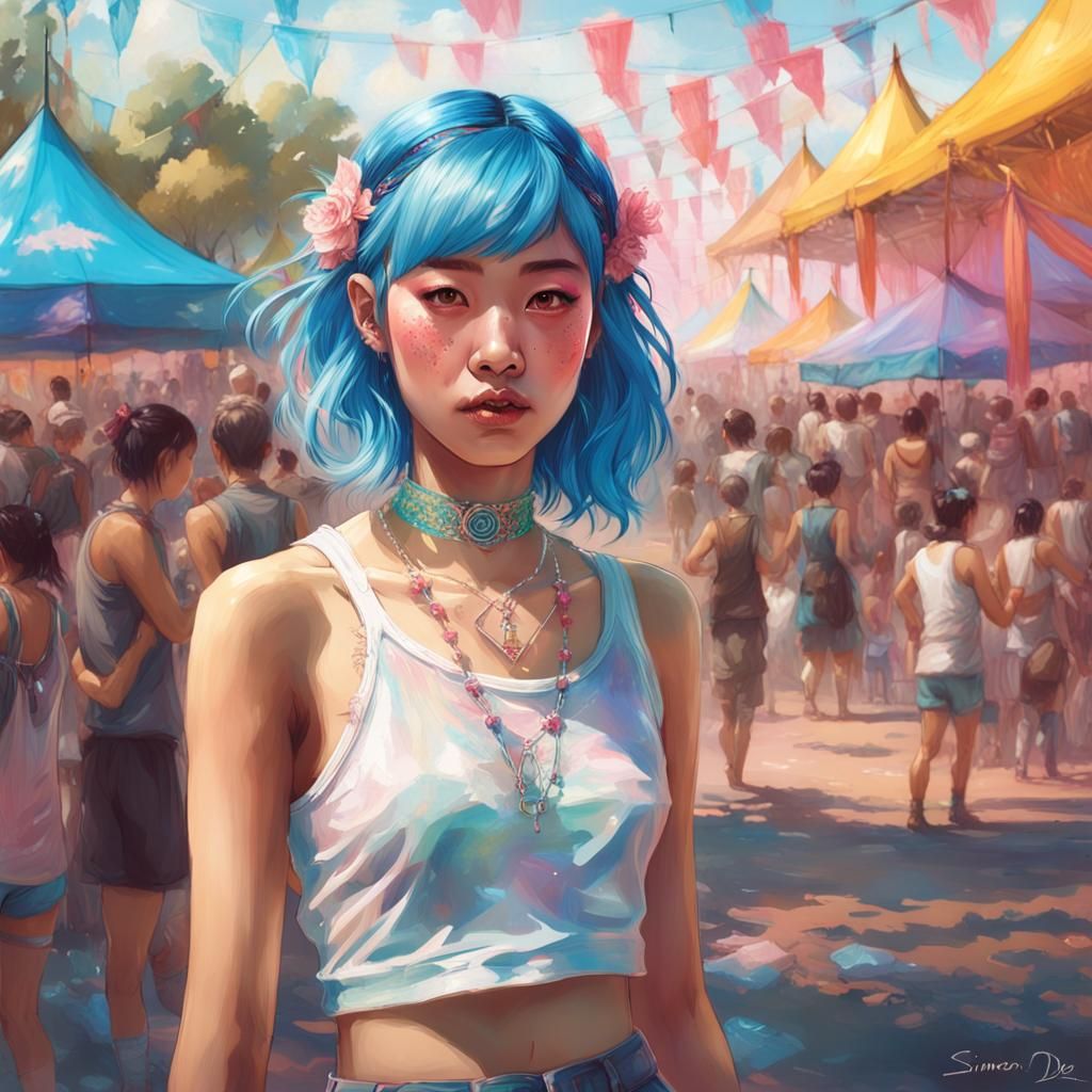 Rave Girl Portrait in Hyperrealistic Digital Art