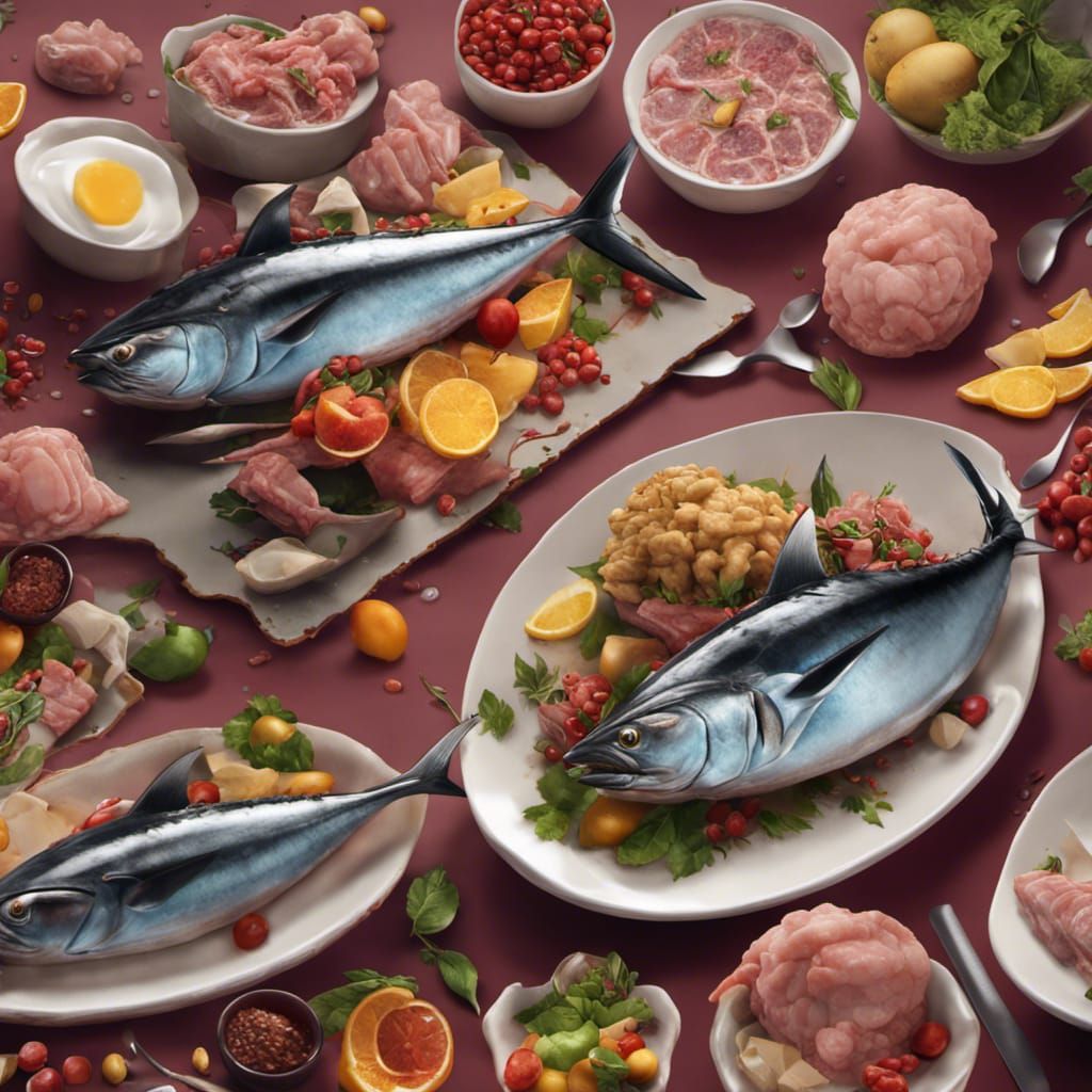 Realistic Tuna Food, Detailed Matte Painting