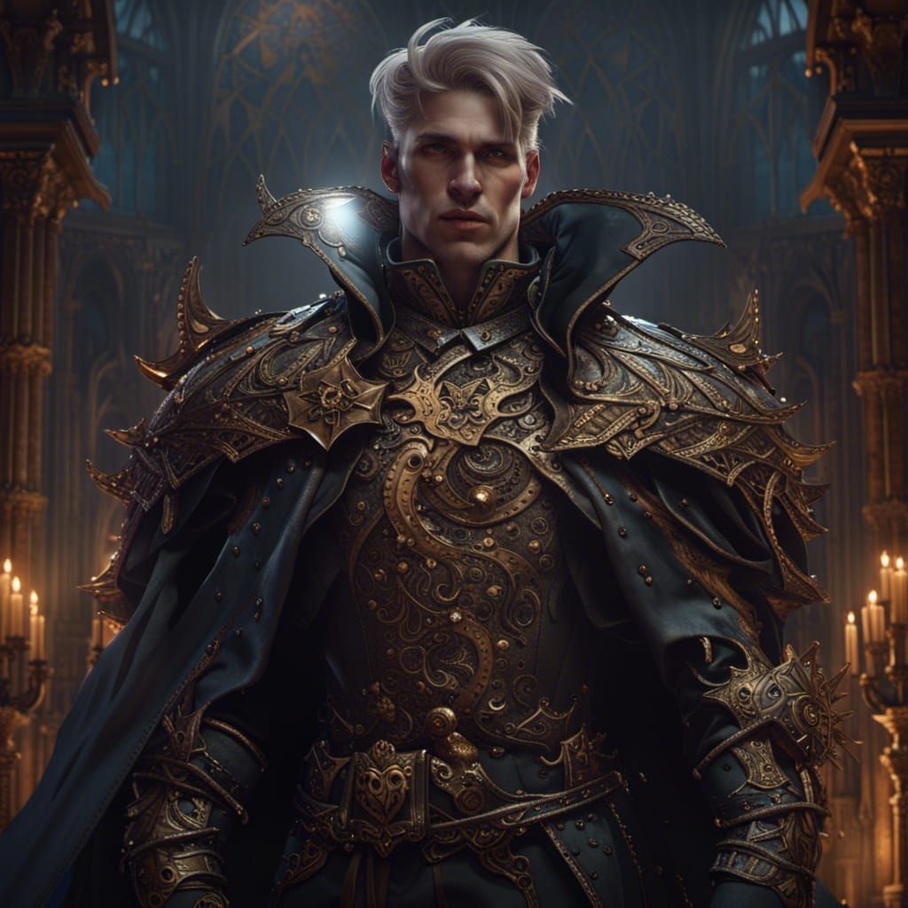 Hyperdetailed Gothic Prince Concept Art in 8K