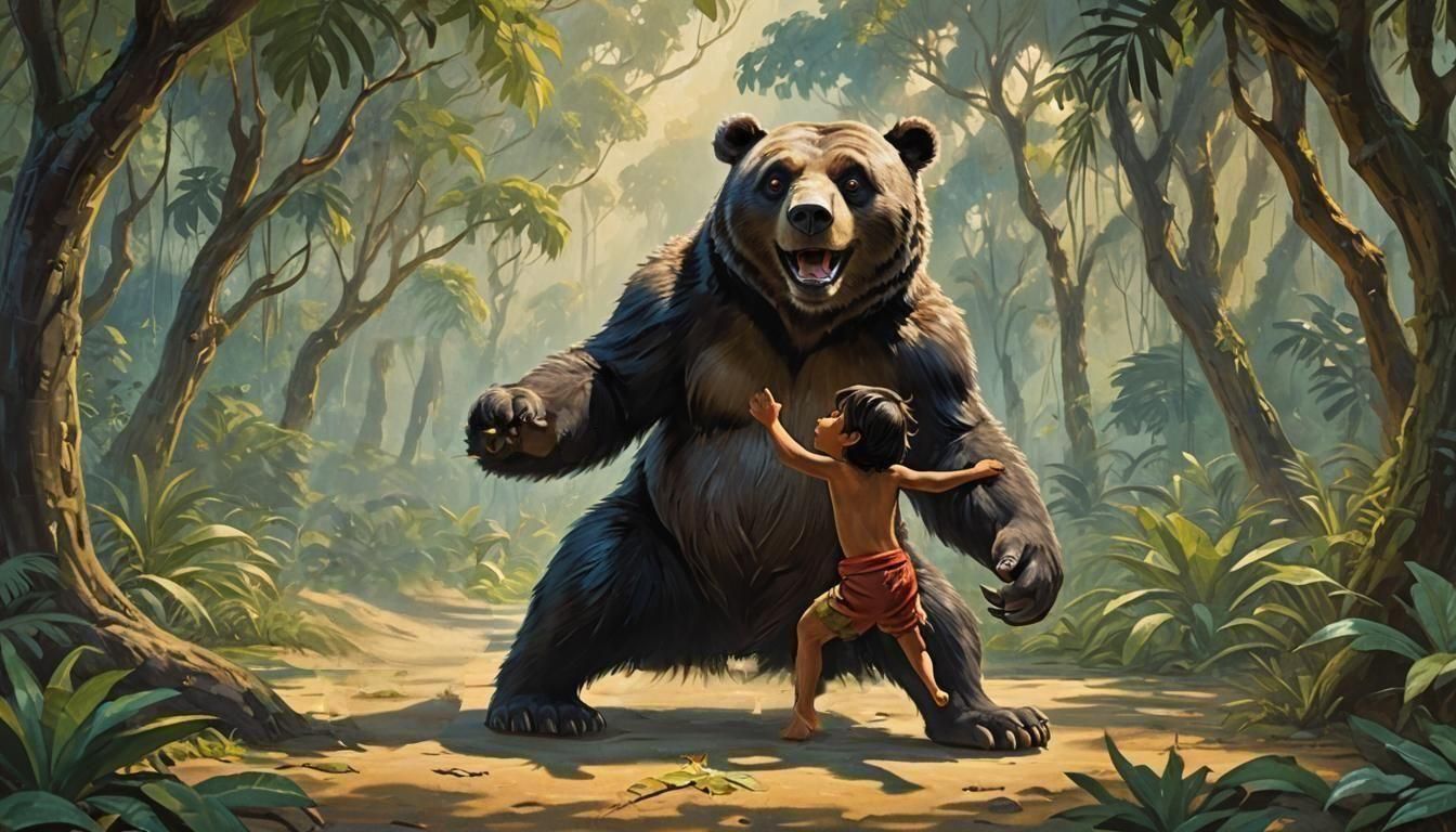 Baloo The Bear and Mowgli Dancing In The Jungle (I Wanna Be Like You Hoo Hoo) Image 10