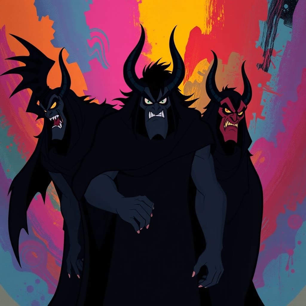 Disney Furies in Vibrant Traditional Animation Style