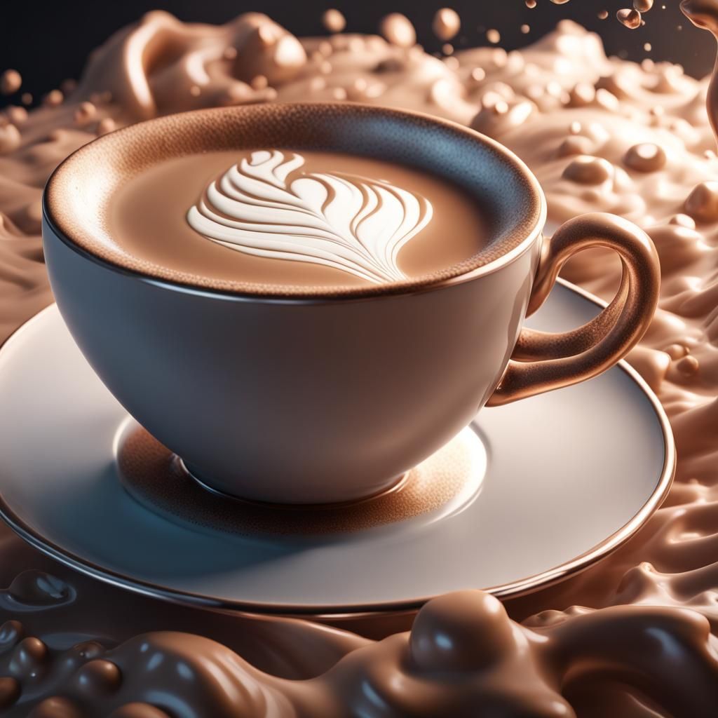 Mocha Latte Art with Steamed Milk