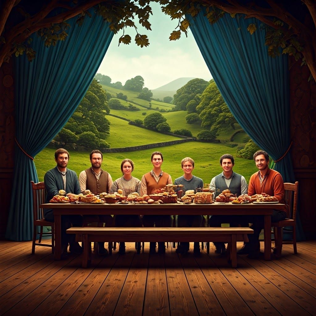 Yorkshire Family Gathering in Whimsical Fantasy Landscapes