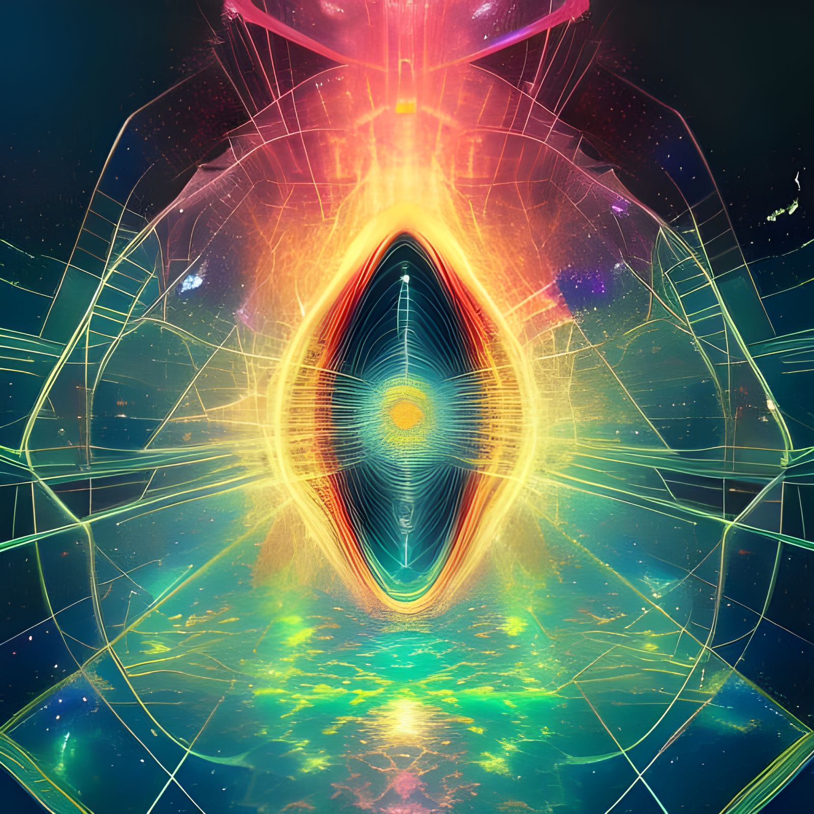 Holographic Cosmic Explosion in Purple and Yellow