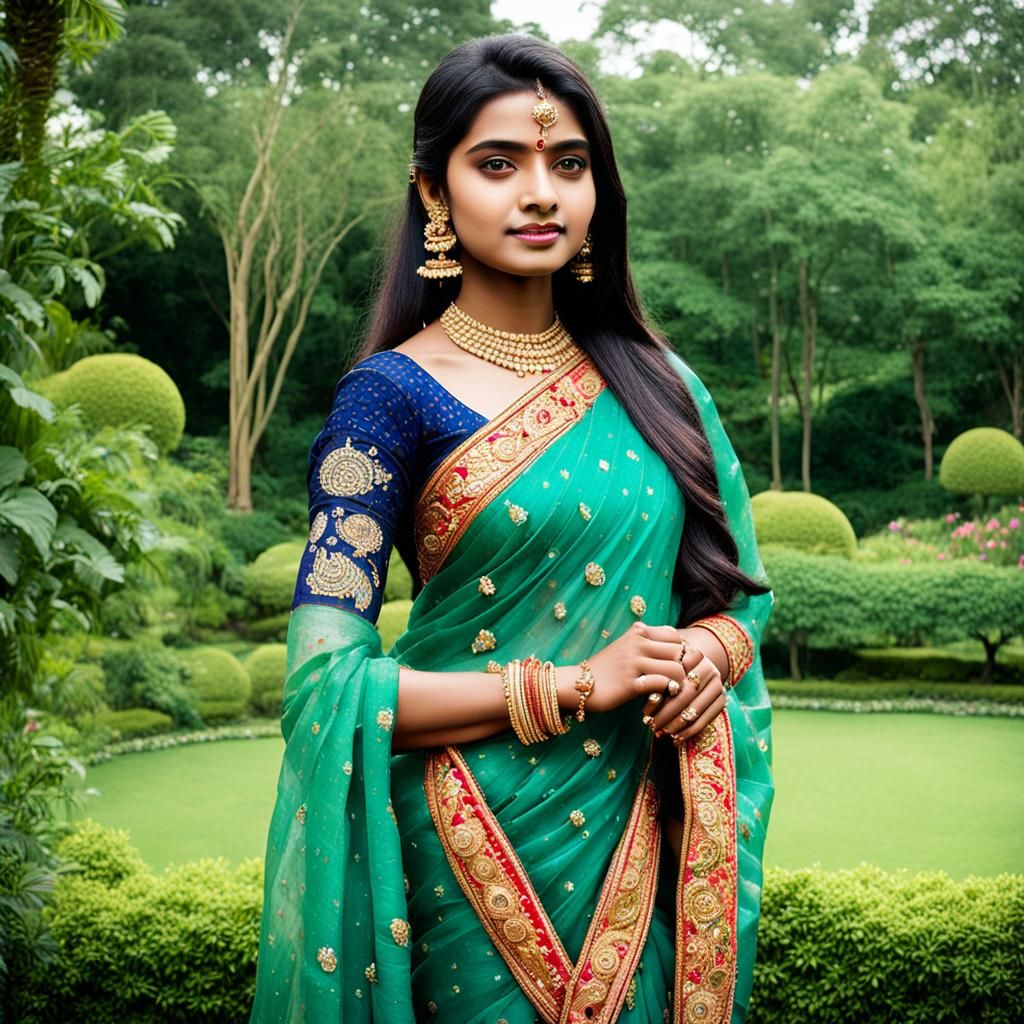 Elegant Bangladeshi Woman in Traditional Dress